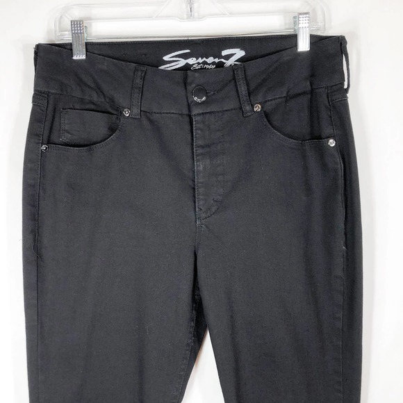 Seven7 Plus Size 14 Jeans Black Skinny Denim Stretch Pockets Dark Pants 1407 - Picture 5 of 7